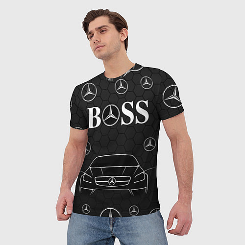 Мужская футболка BOSS MERCEDES-BENZ / 3D-принт – фото 3