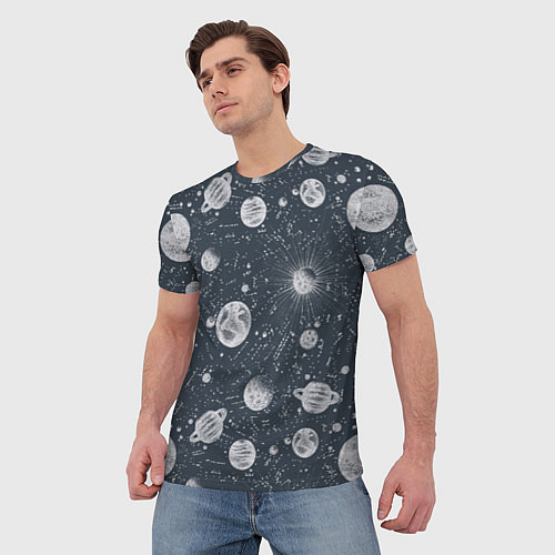 Мужская футболка Звезды, планеты и созвездия / 3D-принт – фото 3
