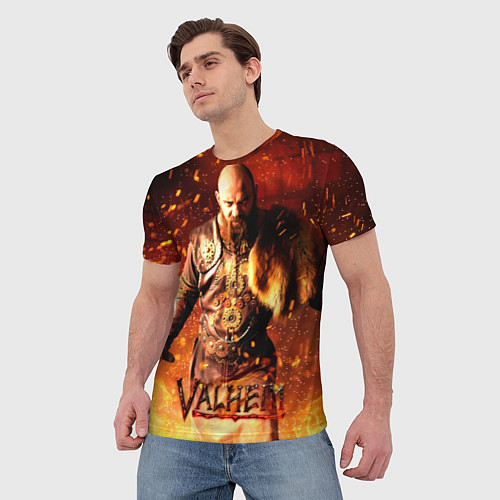 Мужская футболка Valheim Викинг в огне / 3D-принт – фото 3