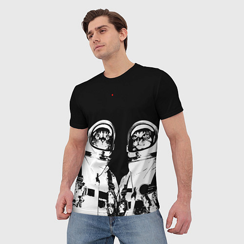 Мужская футболка Коты Космонавты / 3D-принт – фото 3