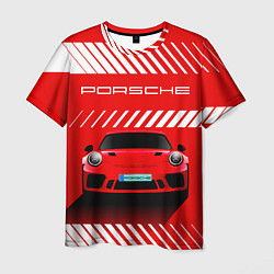 Футболка мужская PORSCHE ПОРШЕ RED STYLE, цвет: 3D-принт