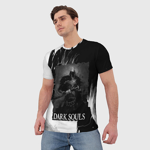 Мужская футболка DARKSOULS ТЁМНЫЙ РЫЦАРЬ / 3D-принт – фото 3