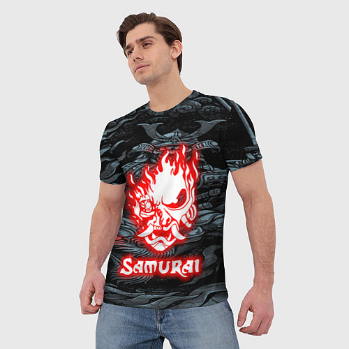 Мужская футболка CYBERPUNK САМУРАЙ / 3D-принт – фото 3