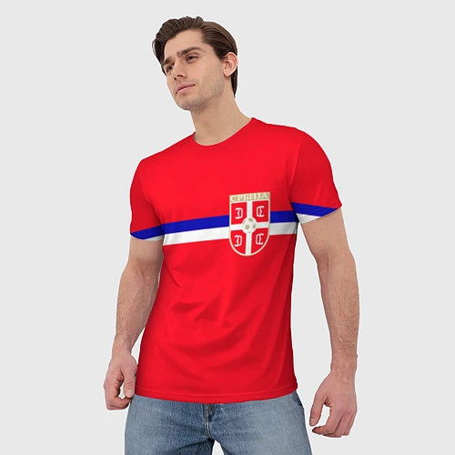 Мужская футболка Сборная Сербии / 3D-принт – фото 3