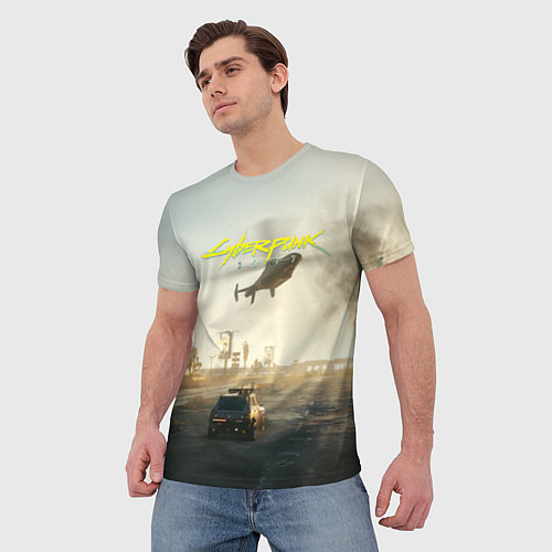Мужская футболка CYBERPUNK 2077 КИБЕРПАНК спина Z / 3D-принт – фото 3
