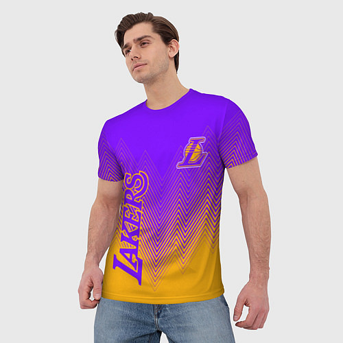 Мужская футболка LOS ANGELES LAKERS ЛЕЙКЕРС / 3D-принт – фото 3