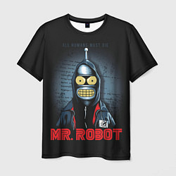 Футболка мужская Bender x mr robot, цвет: 3D-принт