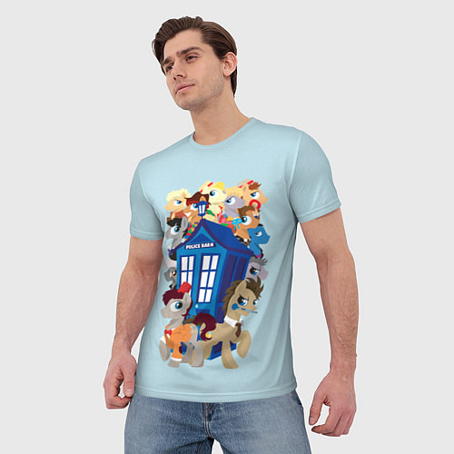 Мужская футболка My little pony x Doctor Who / 3D-принт – фото 3