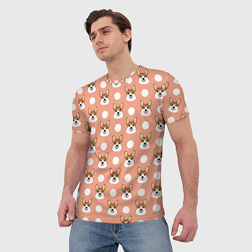 Мужская футболка Звери Корги / 3D-принт – фото 3