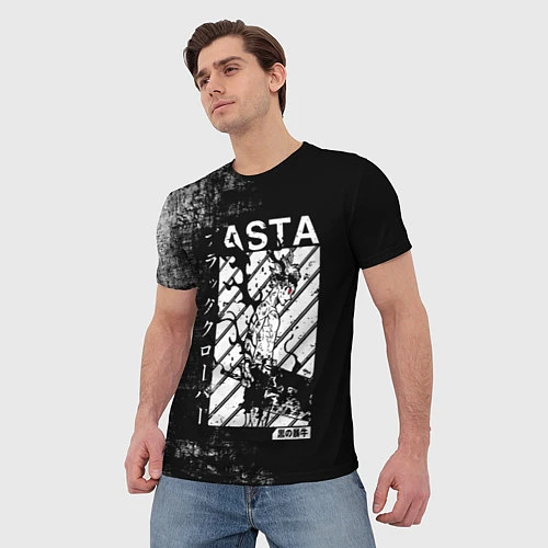 Мужская футболка Чёрный Аста Чёрный Клевер / 3D-принт – фото 3