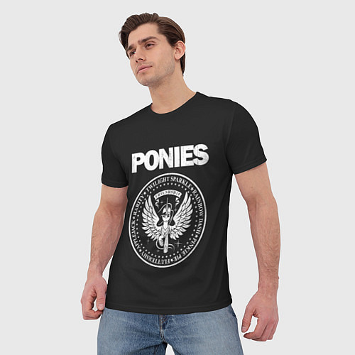 Мужская футболка Pony x Ramones / 3D-принт – фото 3