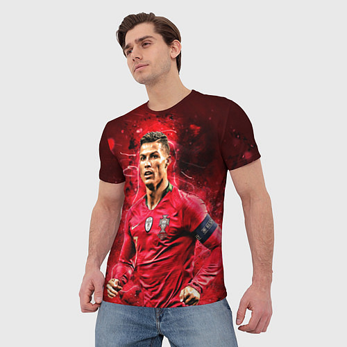 Мужская футболка Криштиану Роналду Португалия / 3D-принт – фото 3