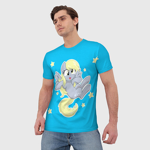 Мужская футболка Пони в звёздном небе / 3D-принт – фото 3