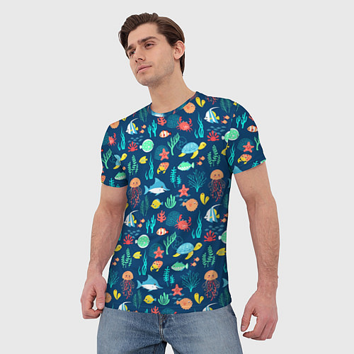 Мужская футболка Морские жители / 3D-принт – фото 3