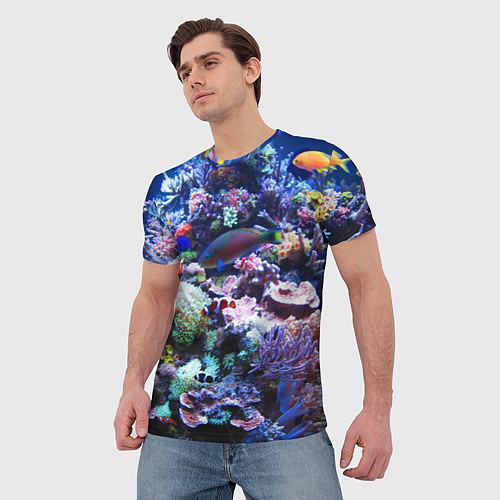 Мужская футболка Коралловые рыбки / 3D-принт – фото 3
