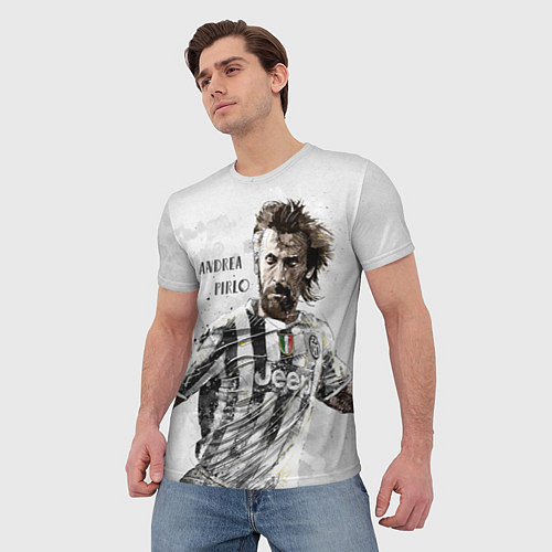 Мужская футболка Andrea Pirlo / 3D-принт – фото 3