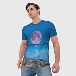 Футболка мужская Лунный пляж, цвет: 3D-принт — фото 2
