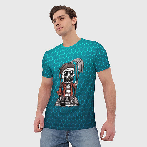 Мужская футболка Рыбак / 3D-принт – фото 3