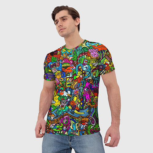 Мужская футболка Веселые узоры / 3D-принт – фото 3