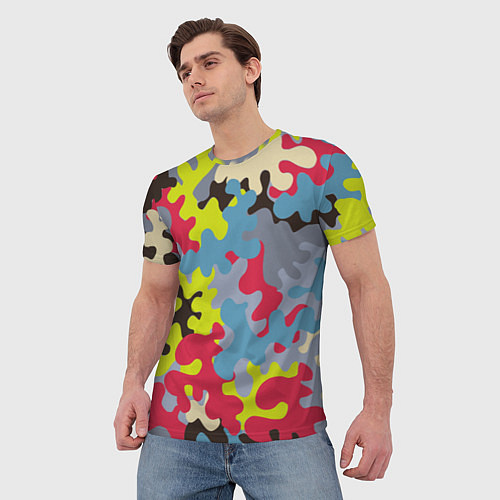 Мужская футболка Цветные облака / 3D-принт – фото 3