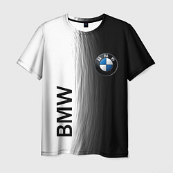 Футболка мужская Black and White BMW, цвет: 3D-принт