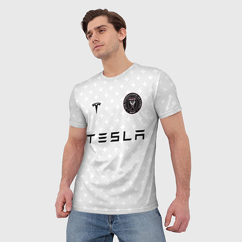 Мужская футболка INTER MIAMI FC TESLA KIT / 3D-принт – фото 3