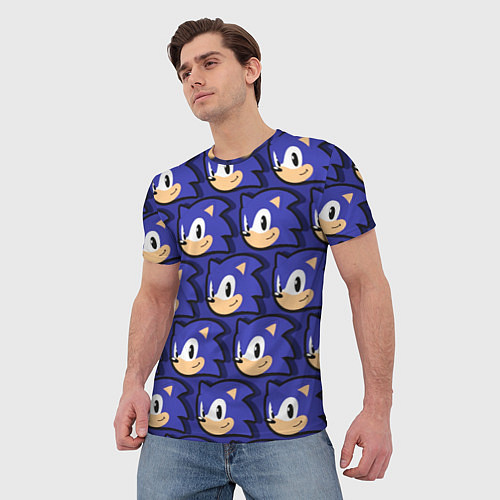 Мужская футболка Sonic pattern / 3D-принт – фото 3