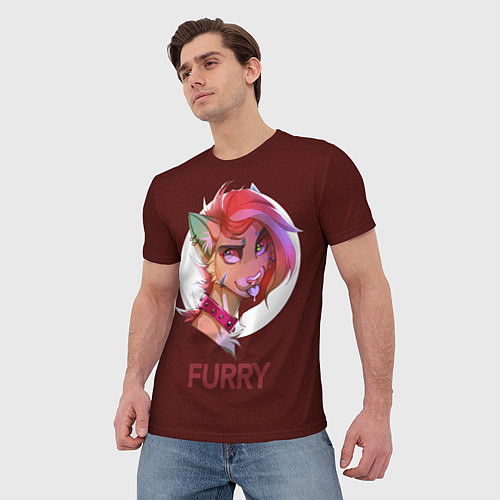 Мужская футболка Furry fox / 3D-принт – фото 3
