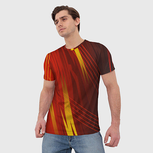Мужская футболка Red sport style / 3D-принт – фото 3