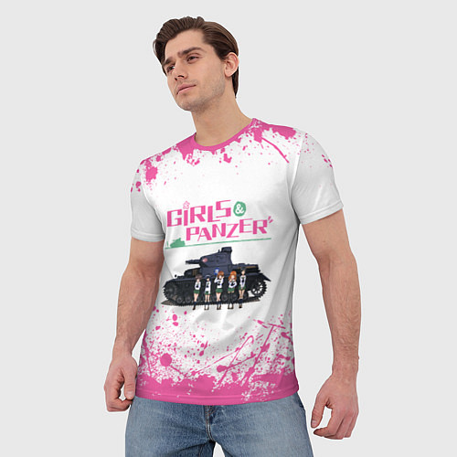 Мужская футболка Девушки и танки Pink Z / 3D-принт – фото 3