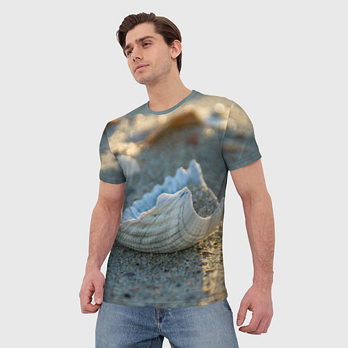 Мужская футболка Морская ракушка / 3D-принт – фото 3