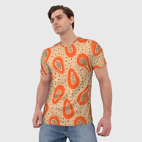 Мужская футболка Папайя / 3D-принт – фото 3