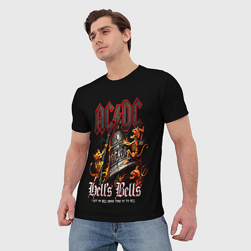 Мужская футболка ACDC Hells Bells / 3D-принт – фото 3