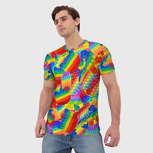 Мужская футболка Разные Pop It масляная краска / 3D-принт – фото 3