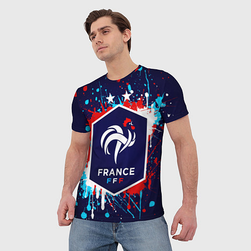 Мужская футболка Сборная Франции / 3D-принт – фото 3