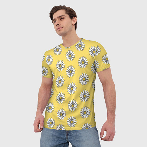 Мужская футболка Ромашки 2 / 3D-принт – фото 3