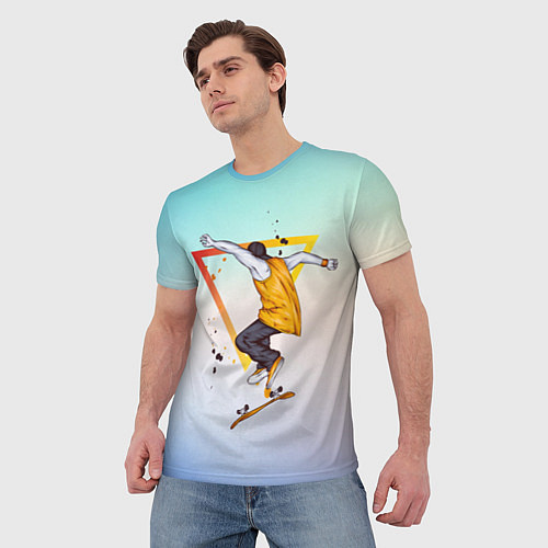 Мужская футболка Скейтер / 3D-принт – фото 3