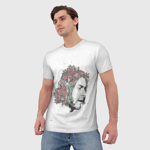 Мужская футболка Цветы в волосах / 3D-принт – фото 3