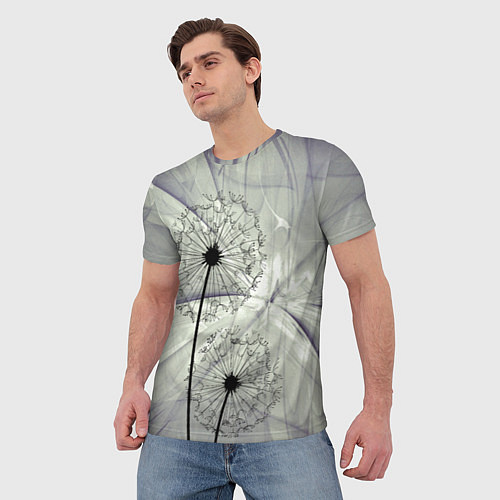 Мужская футболка Одуванчики / 3D-принт – фото 3