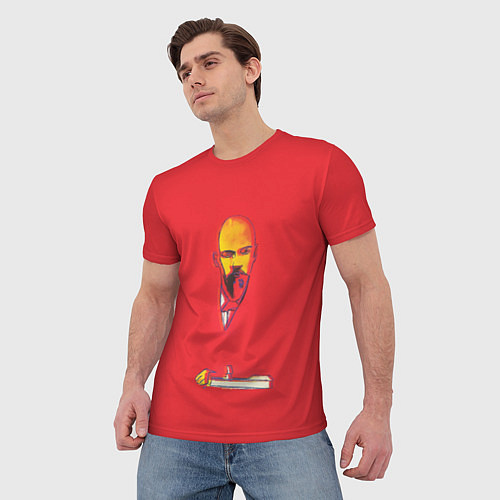 Мужская футболка Энди Уорхол - Красный Ленин / 3D-принт – фото 3
