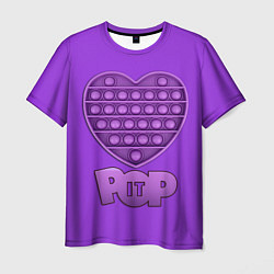 Футболка мужская POP it ПОП ит СЕРДЦЕ, цвет: 3D-принт