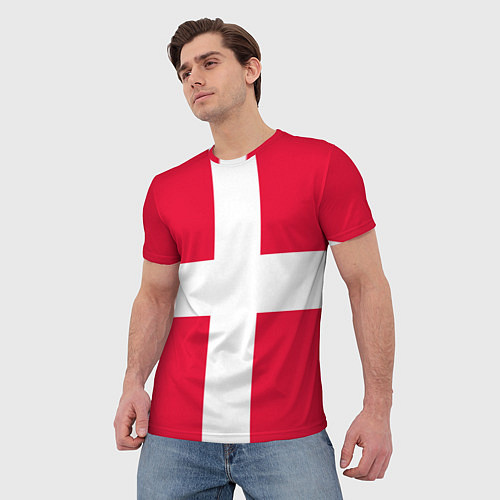 Мужская футболка Дания Флаг Дании / 3D-принт – фото 3
