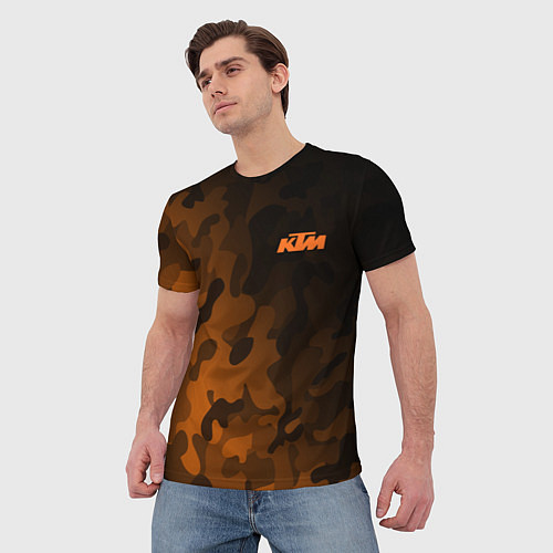Мужская футболка KTM КТМ CAMO RACING / 3D-принт – фото 3