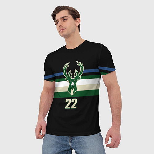 Мужская футболка Milwaukee Bucks форма Крис Миддлтон / 3D-принт – фото 3