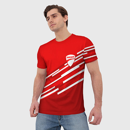 Мужская футболка DUCATI ДУКАТИ / 3D-принт – фото 3