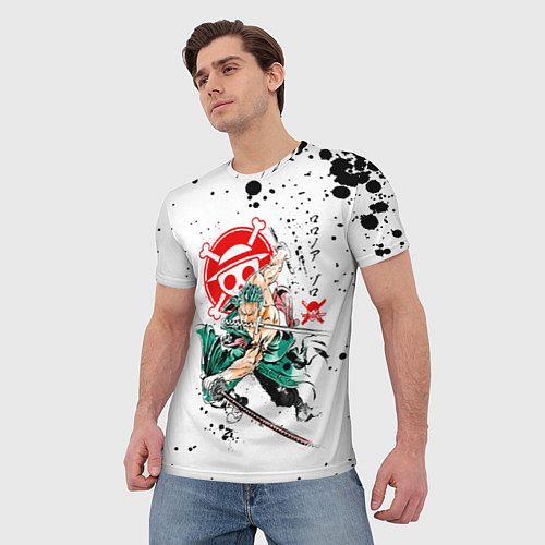 Мужская футболка Ророноа Зоро пират Соломенной Шляпы / 3D-принт – фото 3