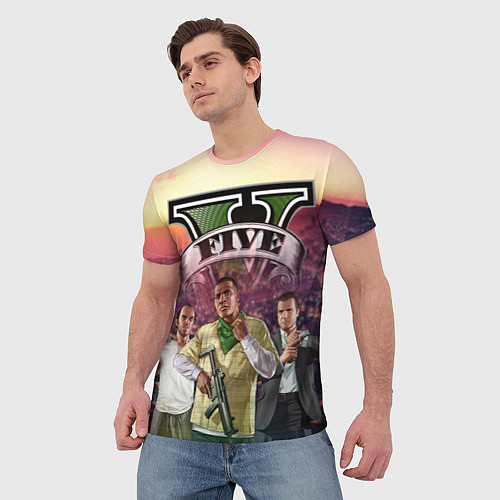 Мужская футболка GTA V TEAM FOREVER AND EVER / 3D-принт – фото 3