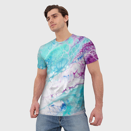 Мужская футболка Цветная морская пена / 3D-принт – фото 3