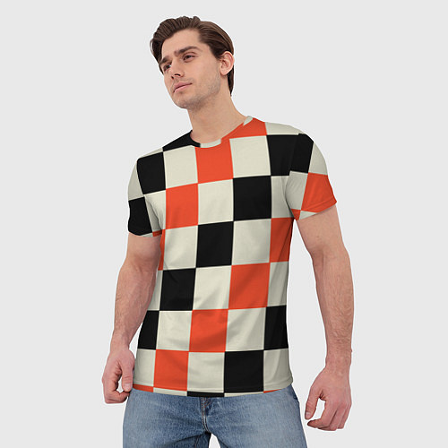 Мужская футболка Образец шахматной доски / 3D-принт – фото 3