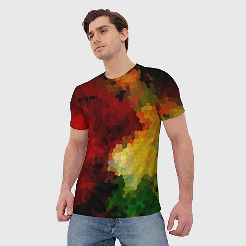 Мужская футболка Абстрактная мазаика витраж / 3D-принт – фото 3